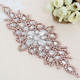 Iron-On Floral Design Diamante Motif - 245mm x 85mm
